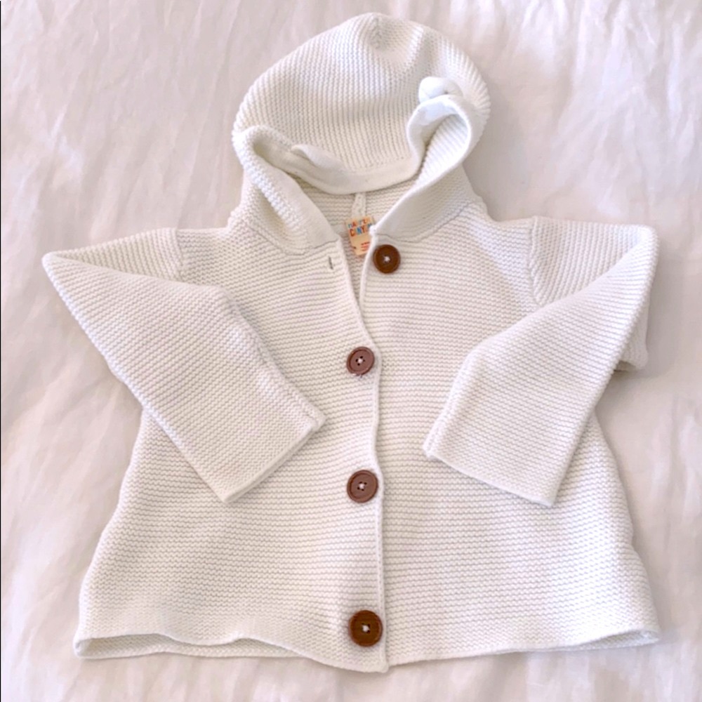 Ivory Knit Baby Hoodie
